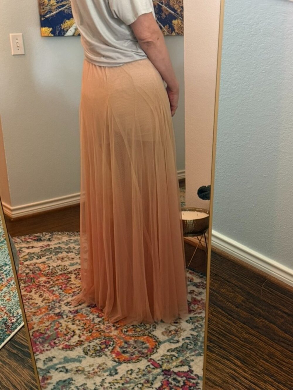 Free People FP One Rhea Tulle Maxi Skirt – Sunset Ombre – Size Large - Picture 8 of 16
